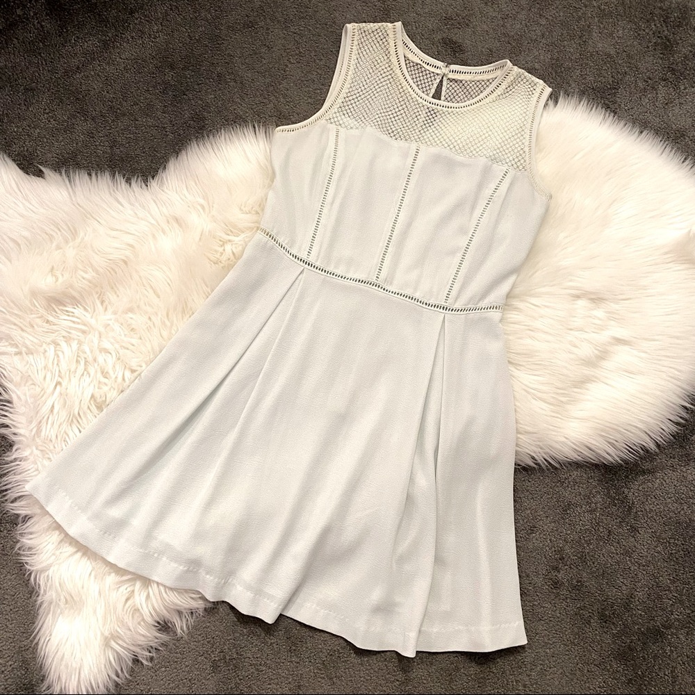 Mint chiffon fit and flare dress